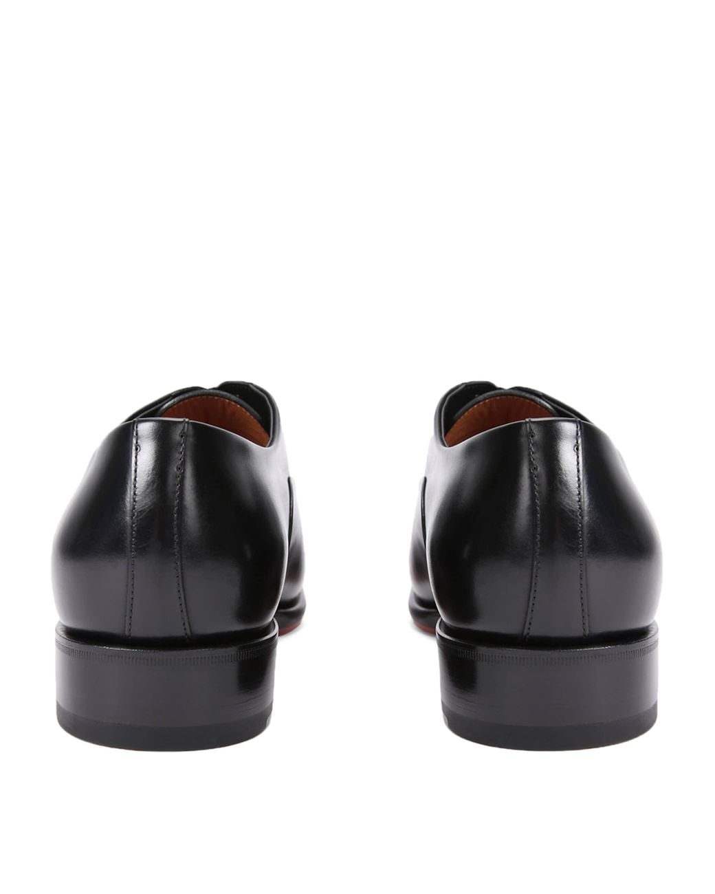 Santoni Black Leather Carter Oxford Shoes for men