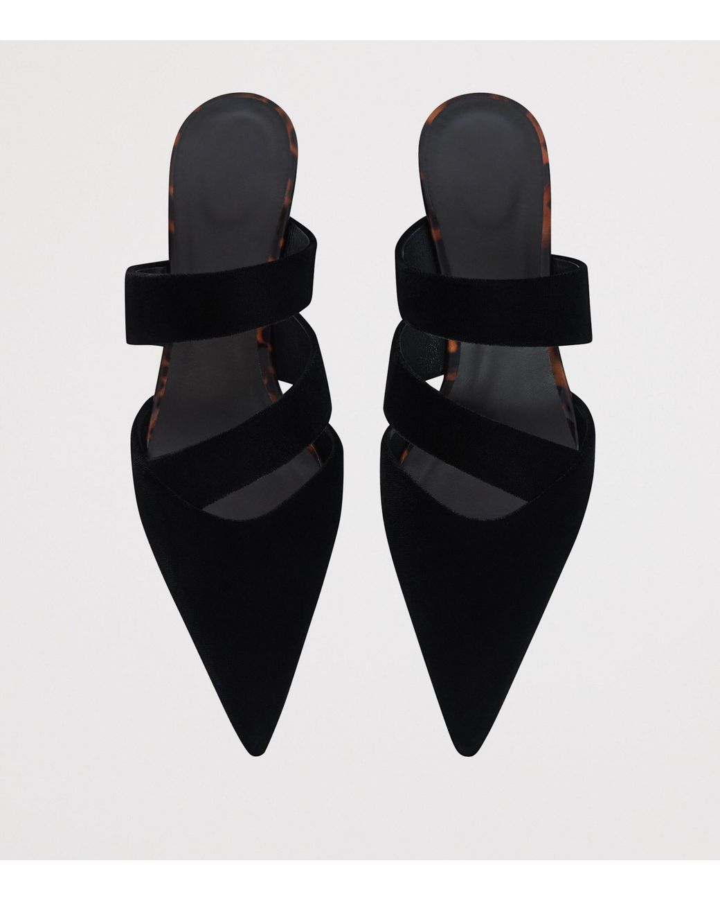 Balmain Black Velvet Heeled Mules 45