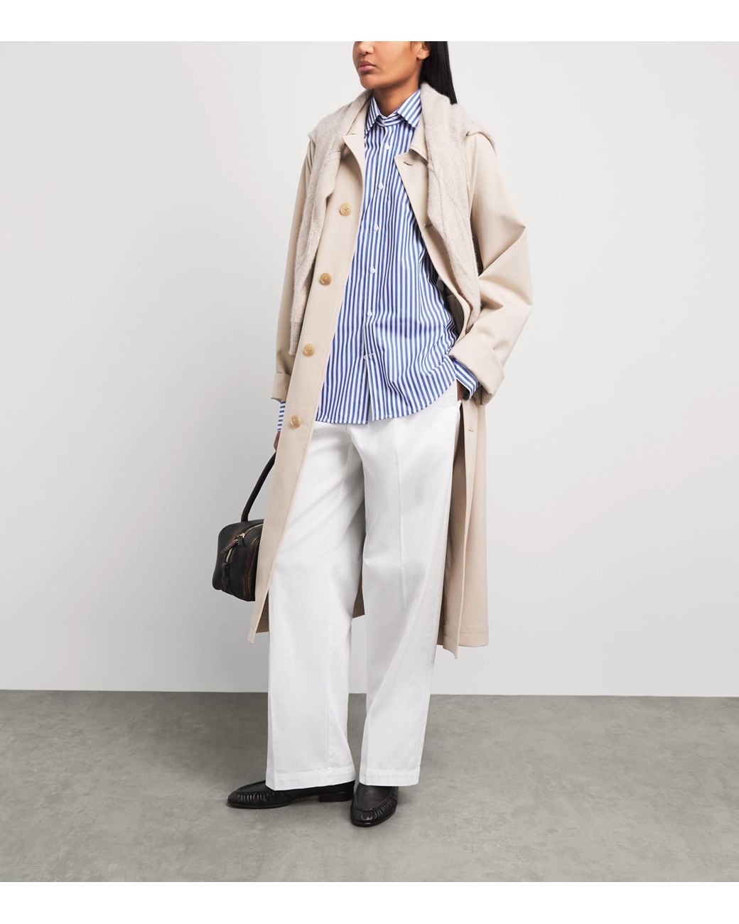With Nothing Underneath Blue Organic Cotton The Boyfriend Shirt