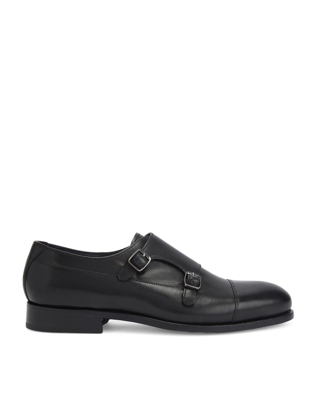 Kurt Geiger Black Leather Sloane Monk Shoes for men