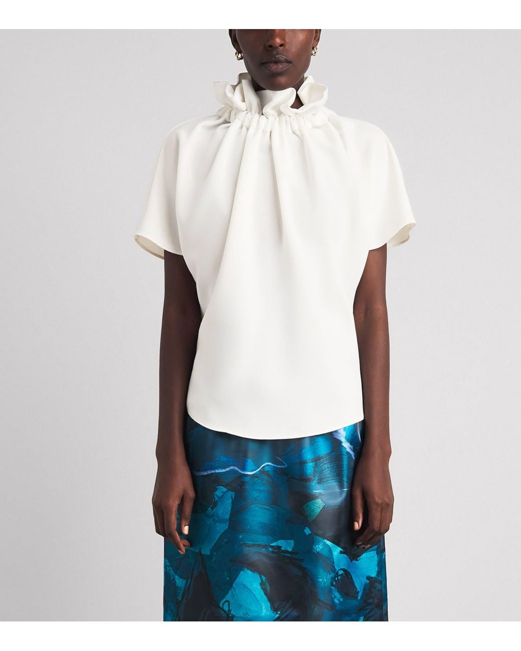 Edeline Lee White Ruff Blouse