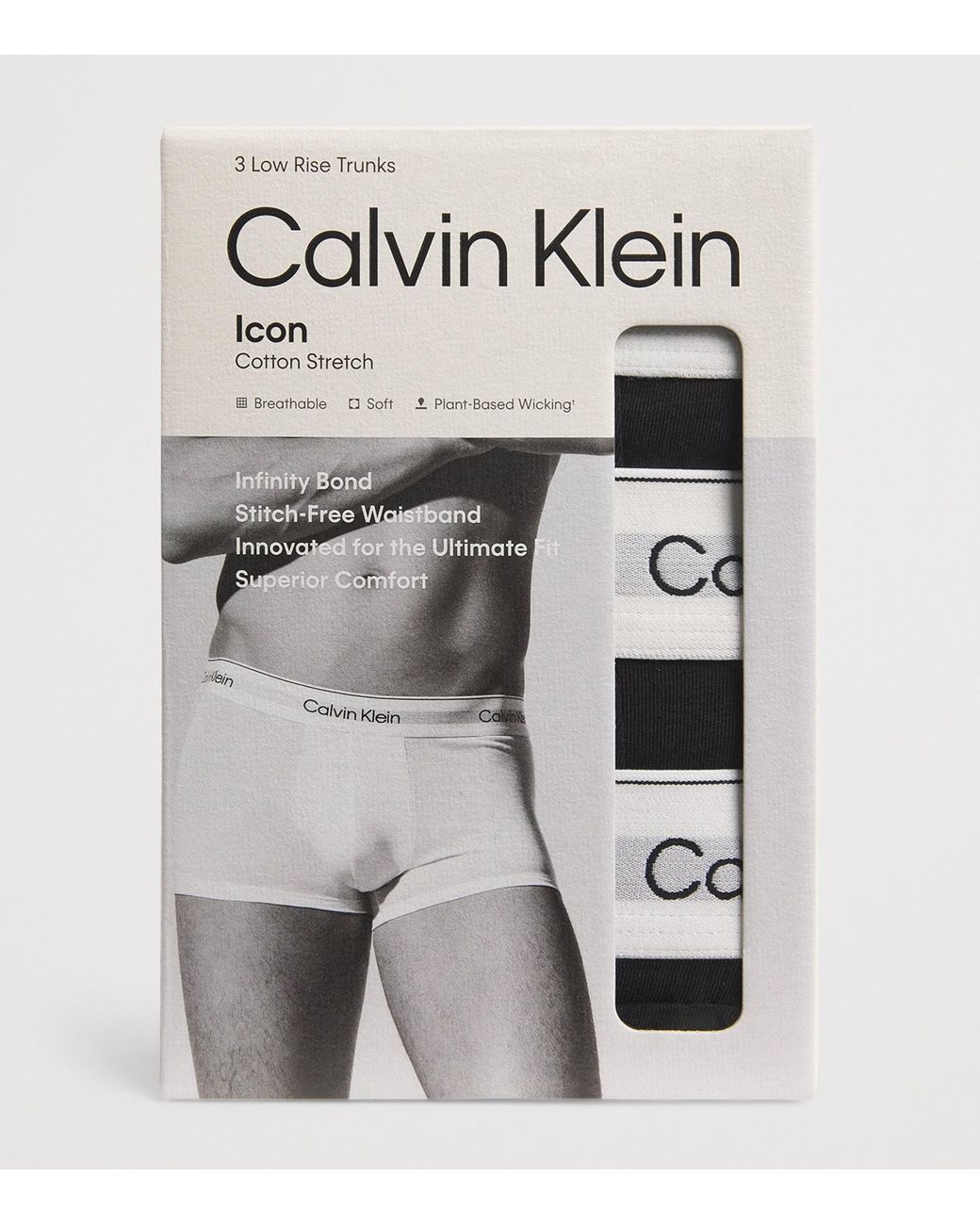 Calvin Klein Black Stretch-Cotton Low Rise Icon Boxer Briefs for men