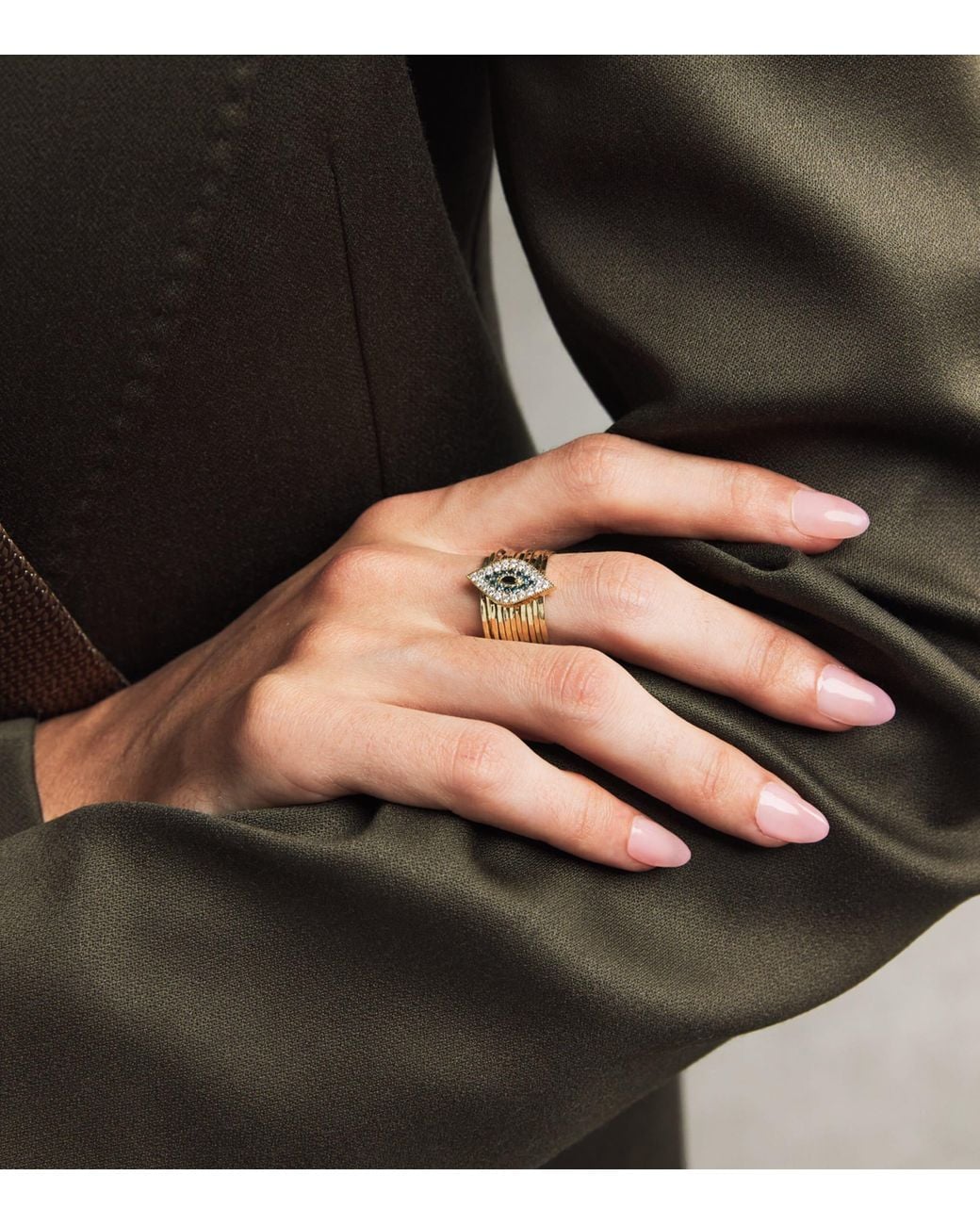 Jacquie Aiche Metallic And Diamond Eye Ring