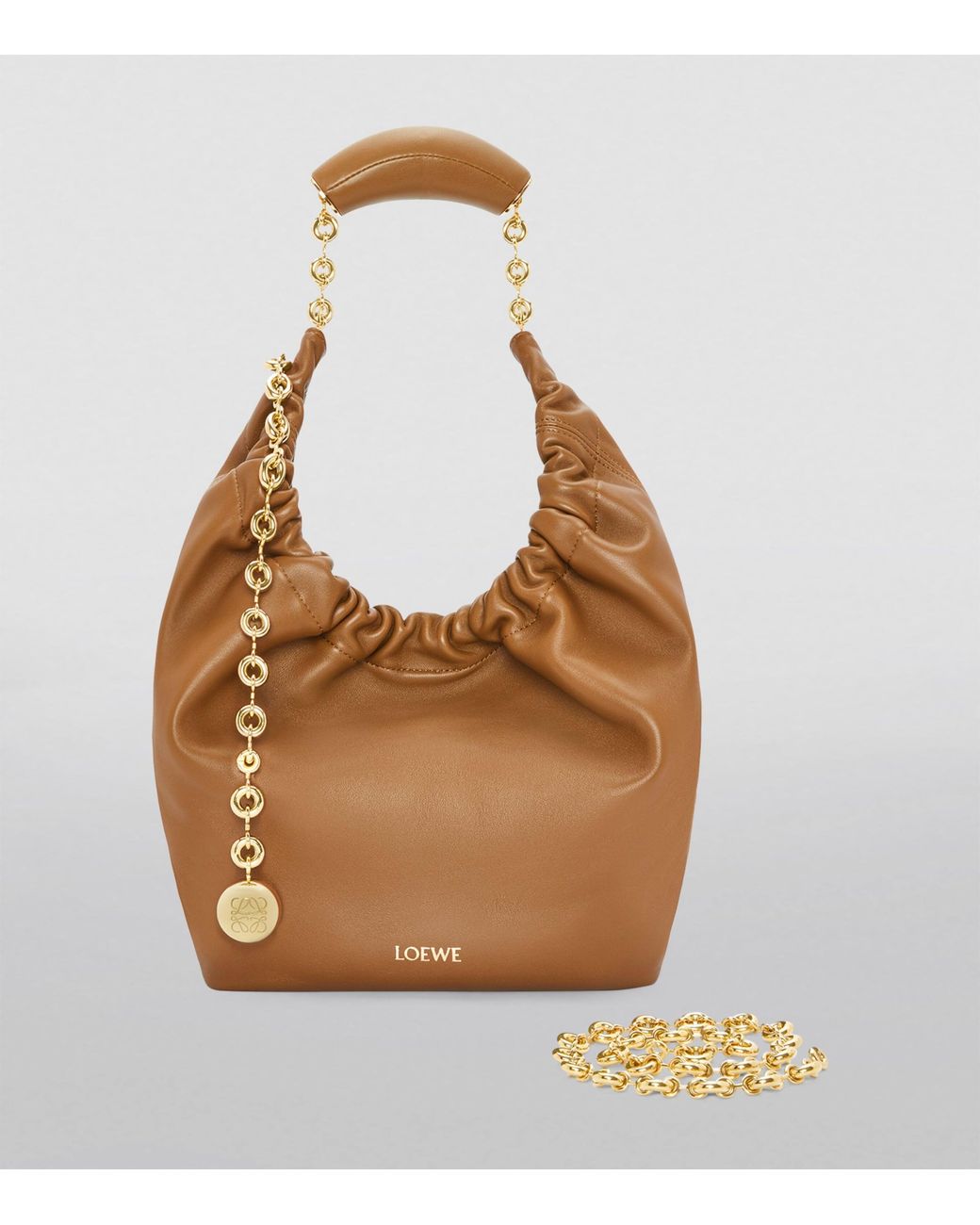 Loewe Brown Small Leather Squeeze Top-Handle Bag