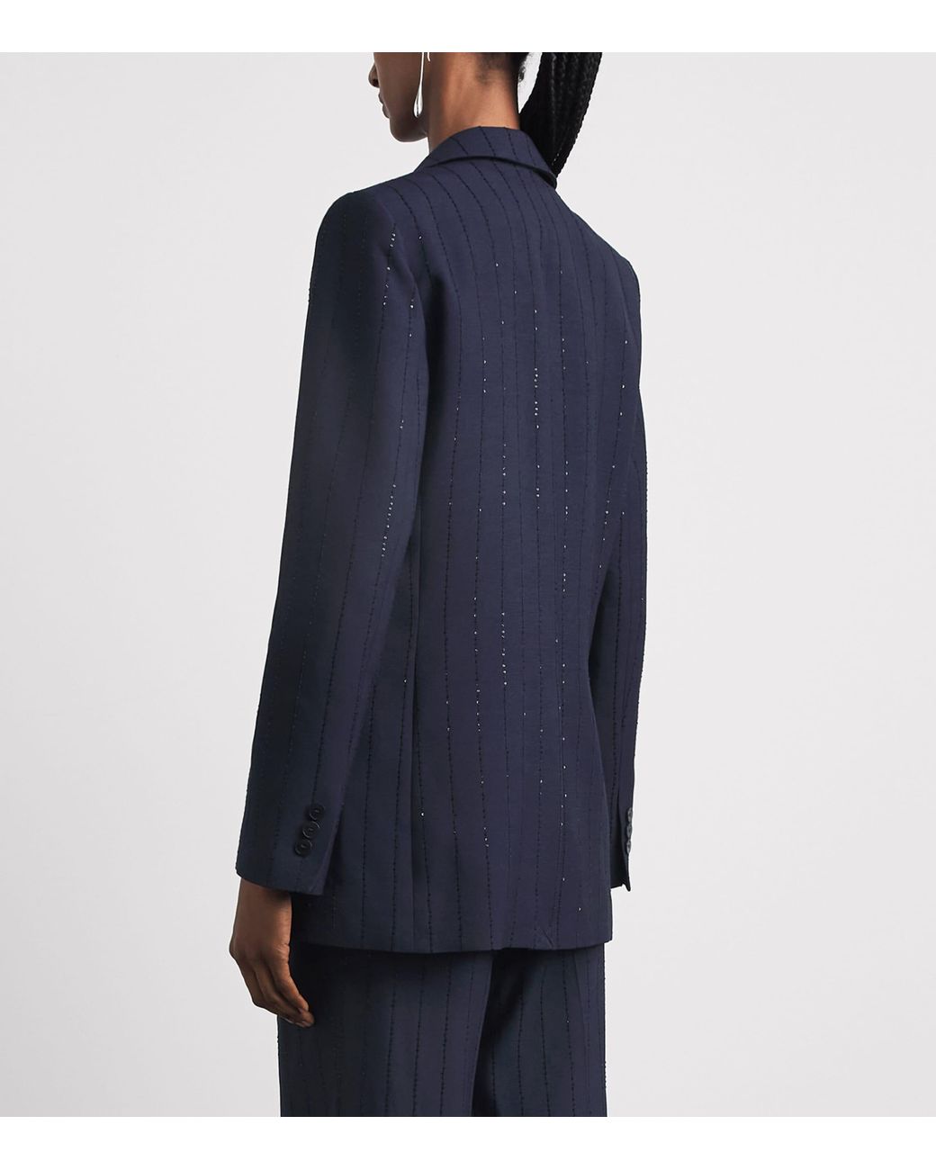 Sandro Blue Embellished Stripe Blazer