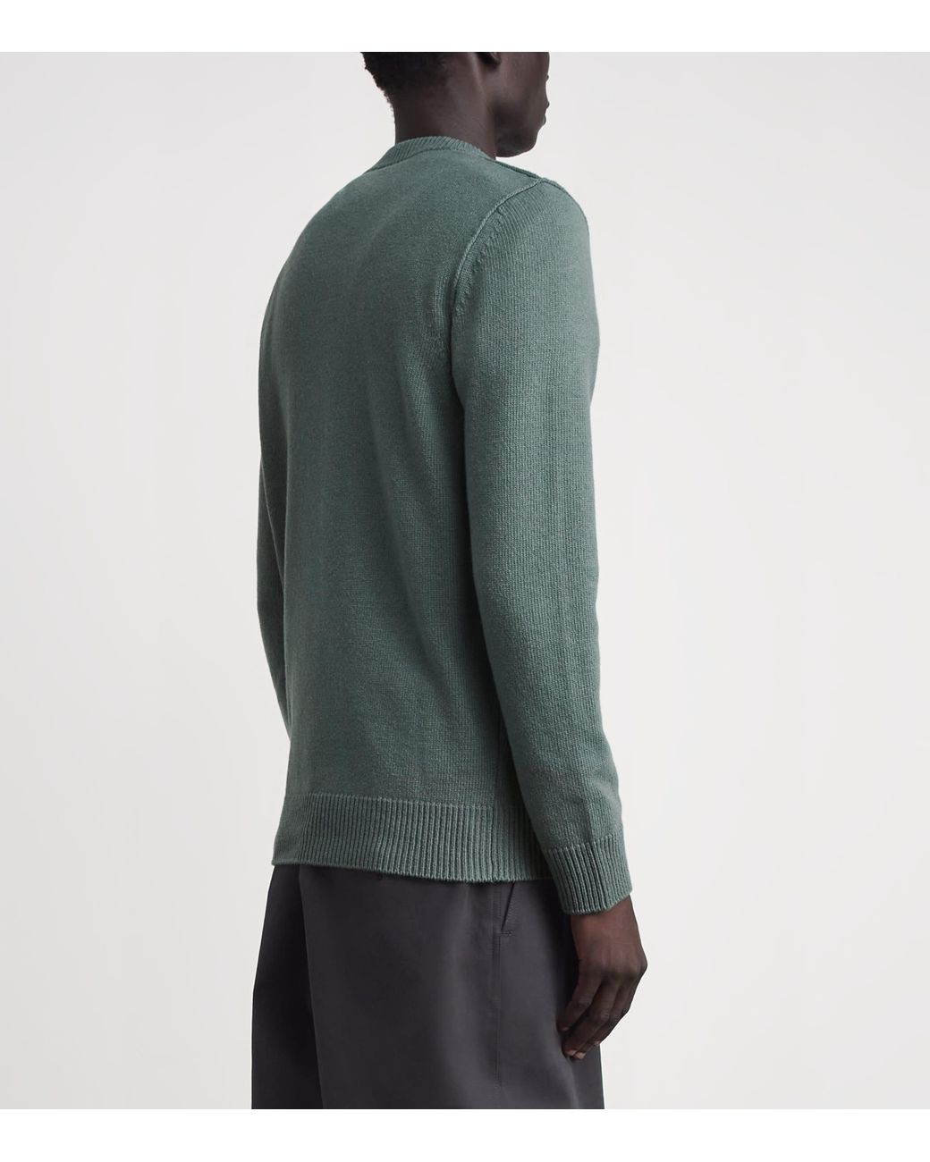 Stone Island Green Virgin Wool-Blend Compass Sweater for men