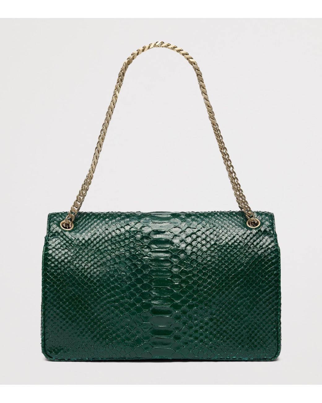 Tom Ford Green Large Laminated Leather Shoulder Bag