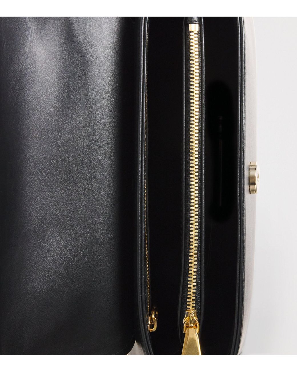 Harrods Black Leather Snaffle Top-Handle Bag