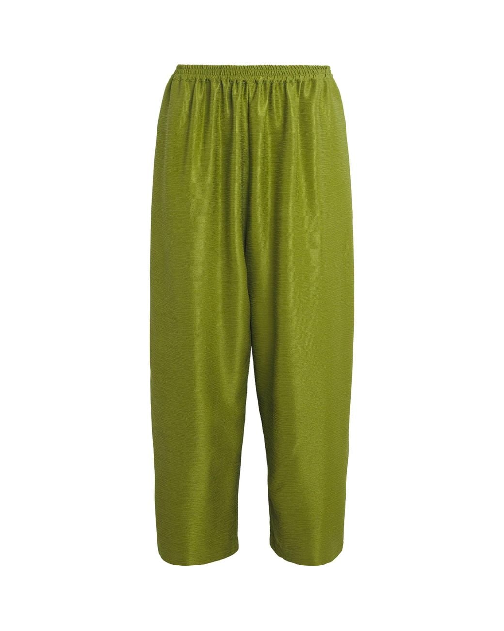 Eskandar Green Silk Plissé Japanese Trousers