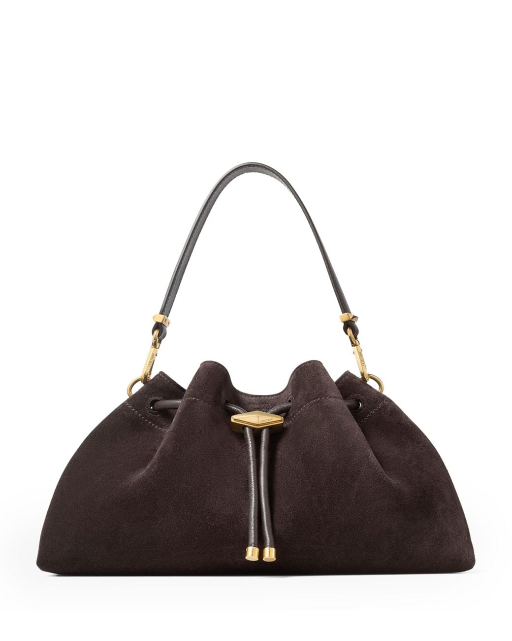 Jimmy Choo Brown Medium Cinch Suede Shoulder Bag