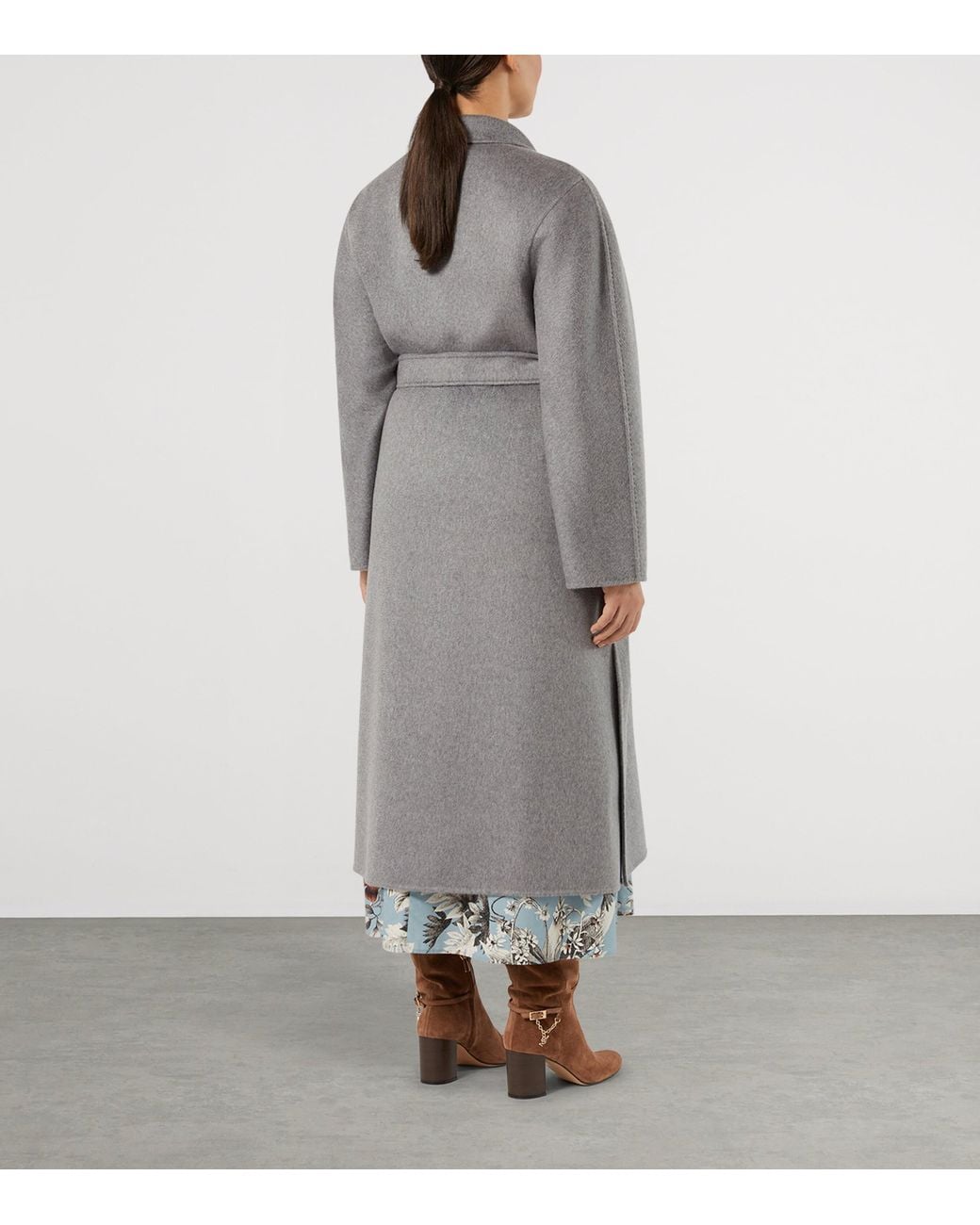Marina Rinaldi Gray Cashmere Belted Coat