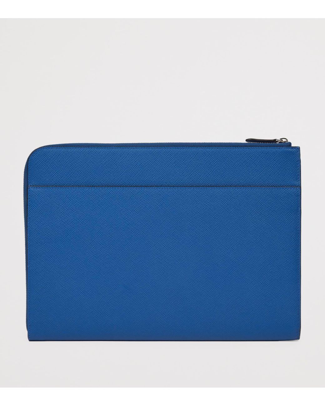 Smythson Blue Small Panama Leather Laptop Case for men