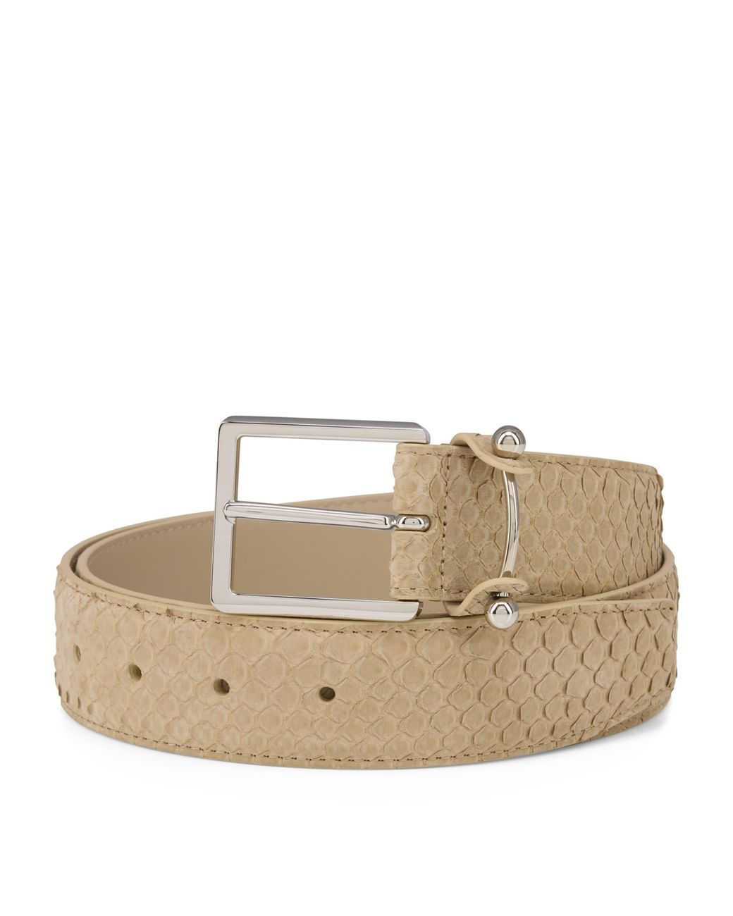 Christian Louboutin Natural Chambeliss Python Leather Belt for men