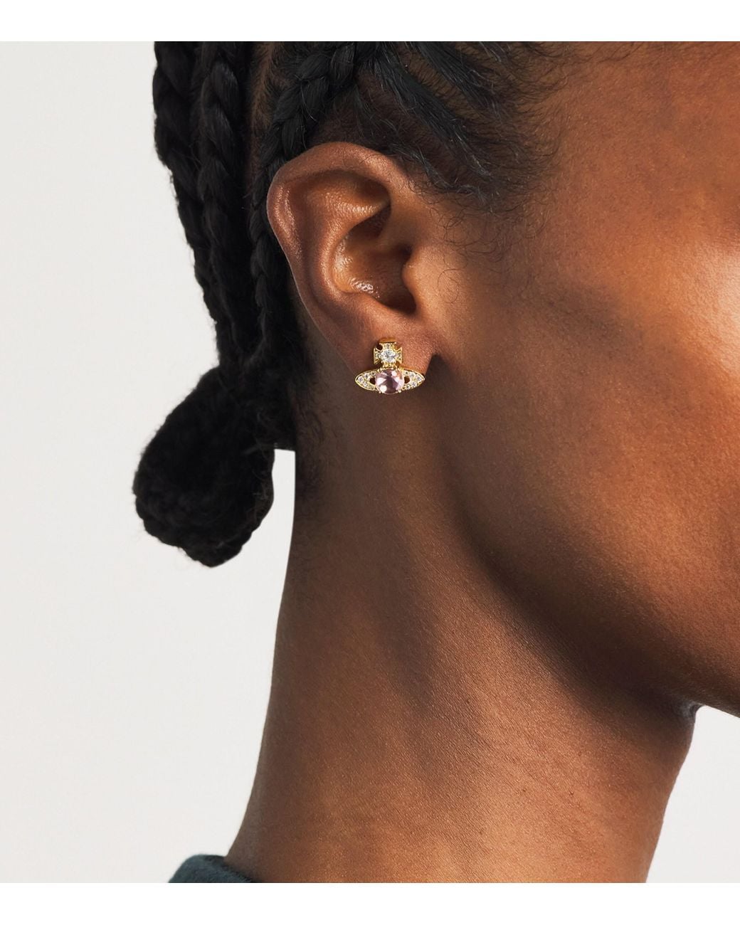 Vivienne Westwood Natural Crystal Ondina Stud Earrings