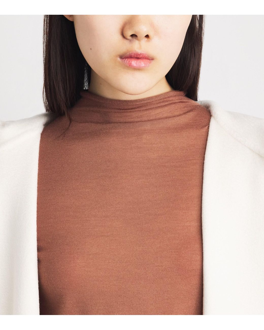Colombo Brown Cashmere High-Neck Sweater