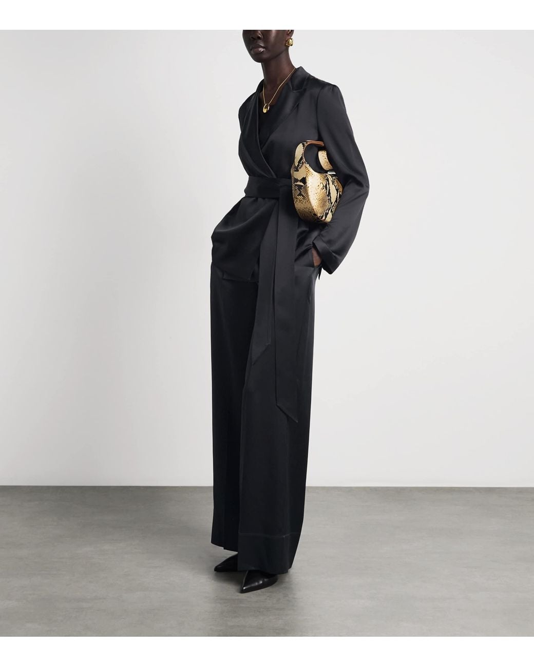 Joseph Black Silk Satin Archer Jacket