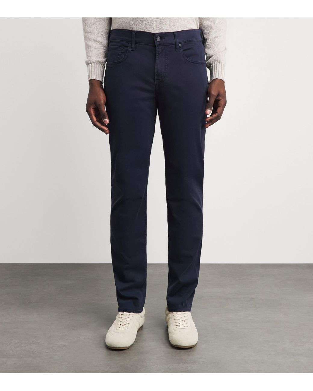 7 For All Mankind Blue Slimmy Luxe Performance Plus Jeans for men