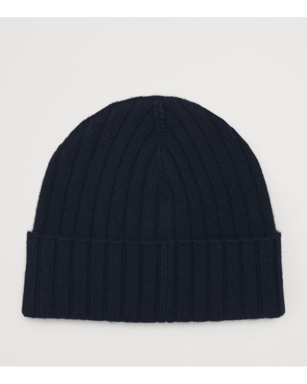 Herno Blue Cashmere Logo Patch Beanie for men
