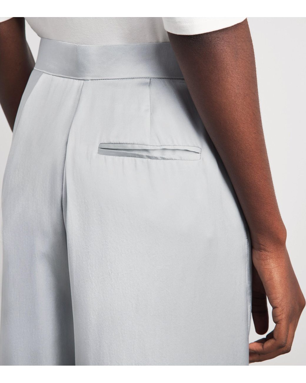 Abadia White Satin Trousers
