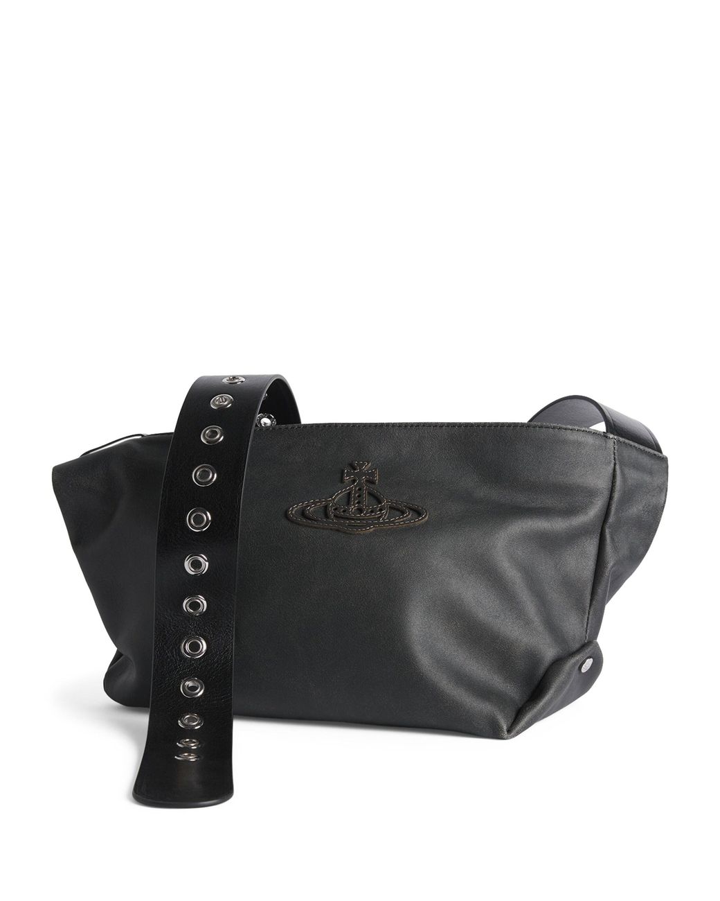 Vivienne Westwood Black Small Leather Maxime Shoulder Bag for men