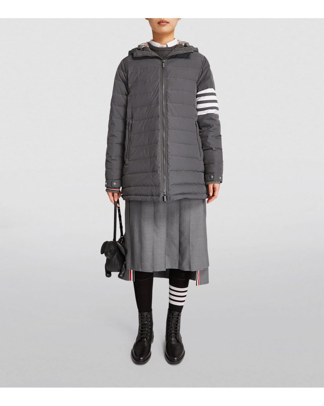 Thom Browne Gray Down-Filled Puffer Jacket