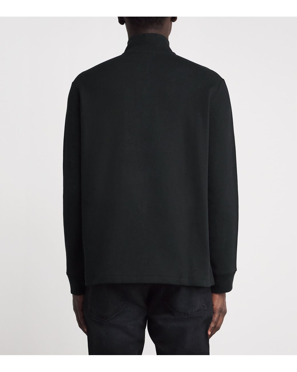 Polo Ralph Lauren Black Cotton Quarter-Zip Sweater for men