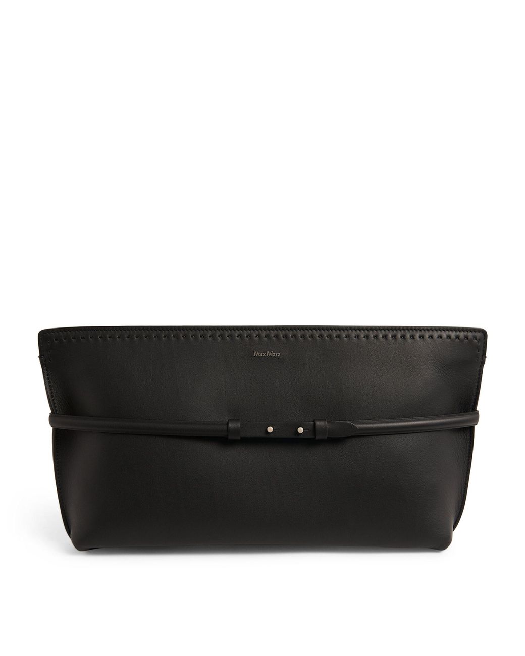 Max Mara Leather Archetipo Clutch Bag in Black | Lyst