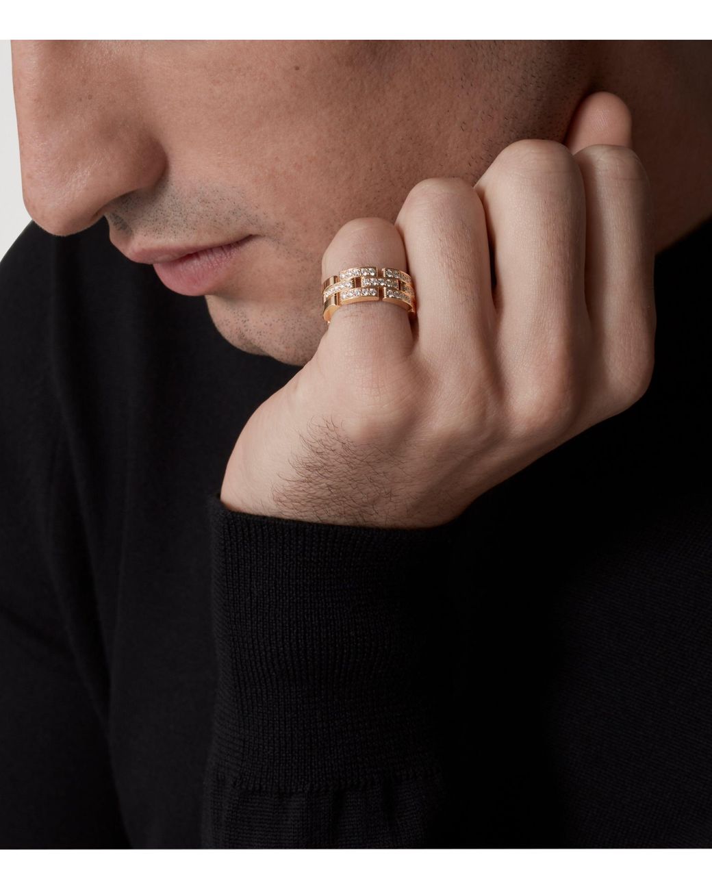 Cartier Metallic And Diamond Maillon Panthère Ring