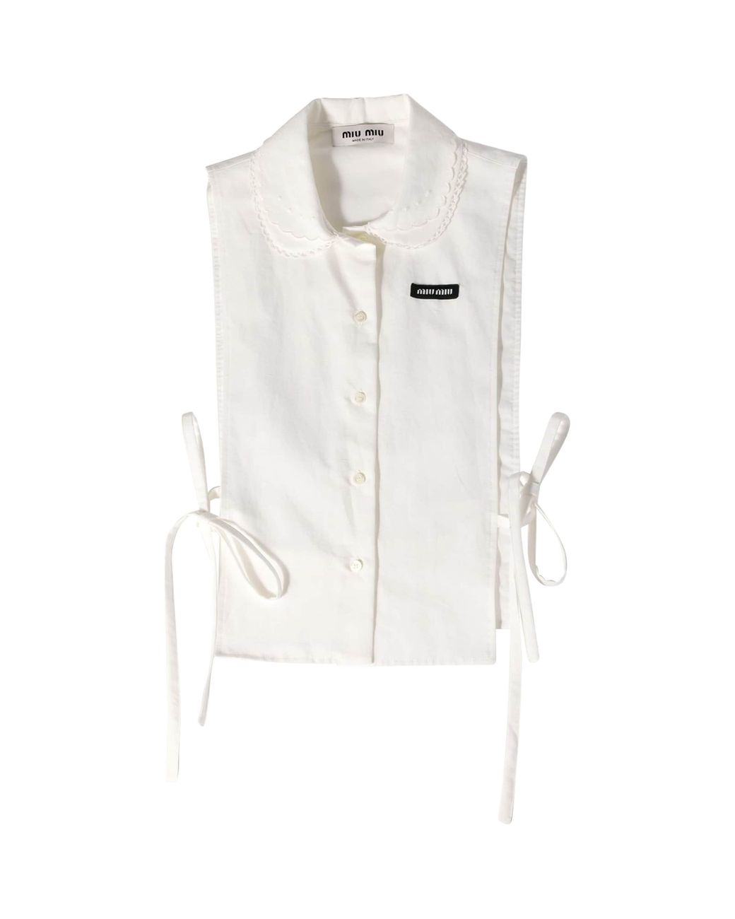 Miu Miu White Poplin Side-Tie Shirt