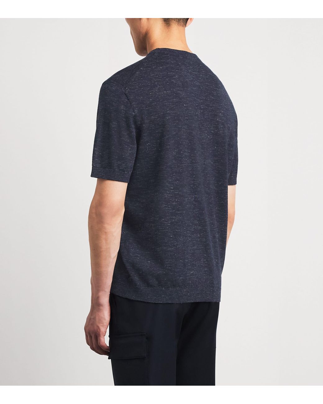 Paul & Shark Blue Silk-Cashmere-Linen T-Shirt for men