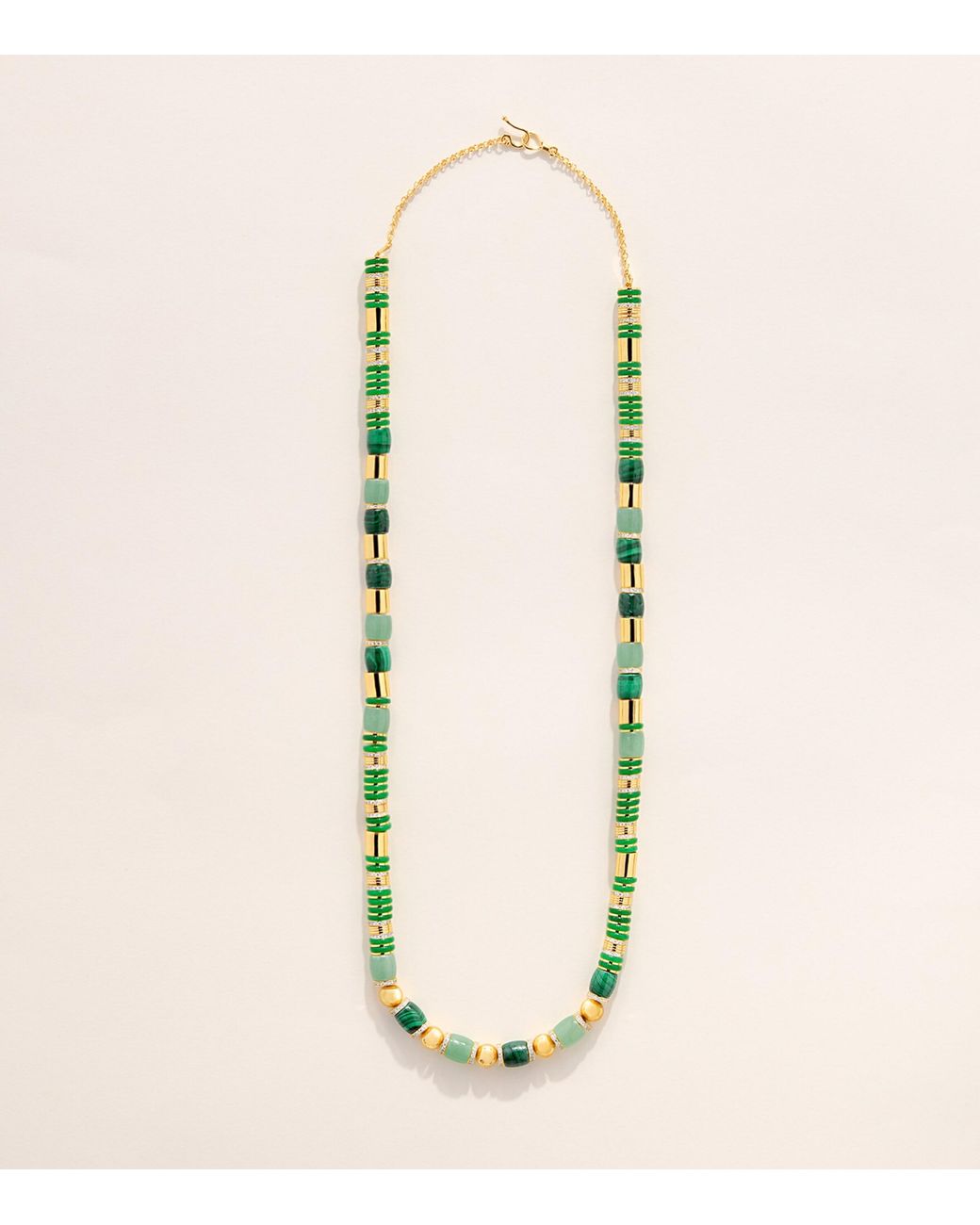 Eddie Borgo Green Plated Jade, Malachite And Pavé Crystal Patch Necklace