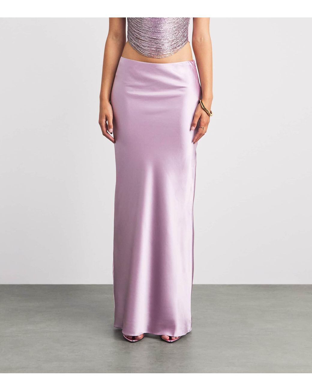 Cult Gaia Purple Silk Chantel Maxi Skirt
