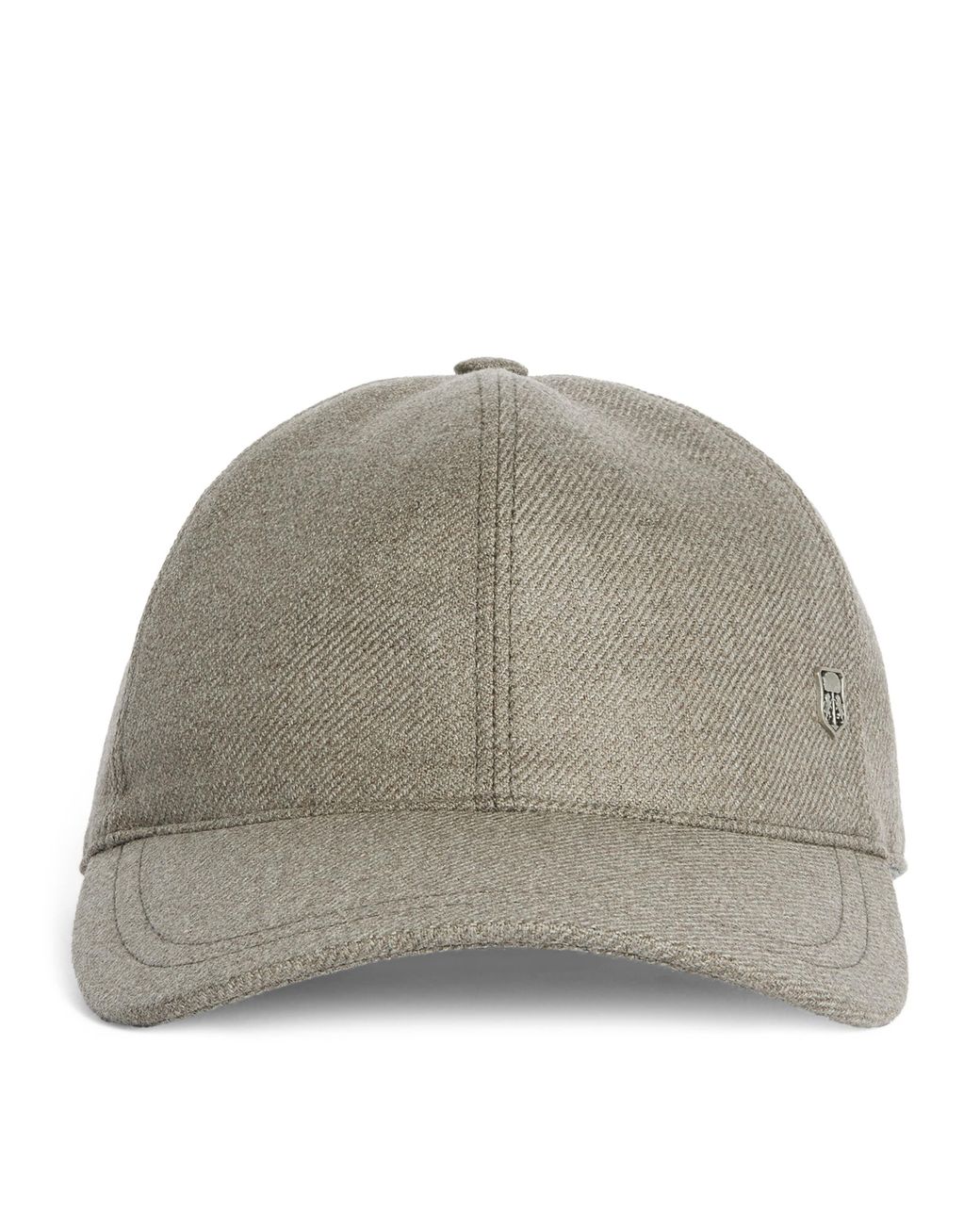 Corneliani Gray Virgin Wool Crest Baseball Cap for men