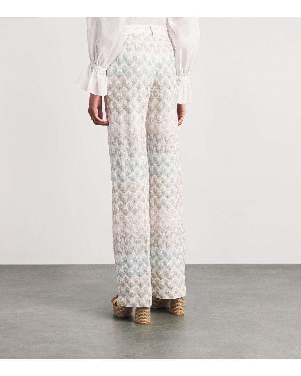 Missoni White Metallic Woven Tailored Trousers