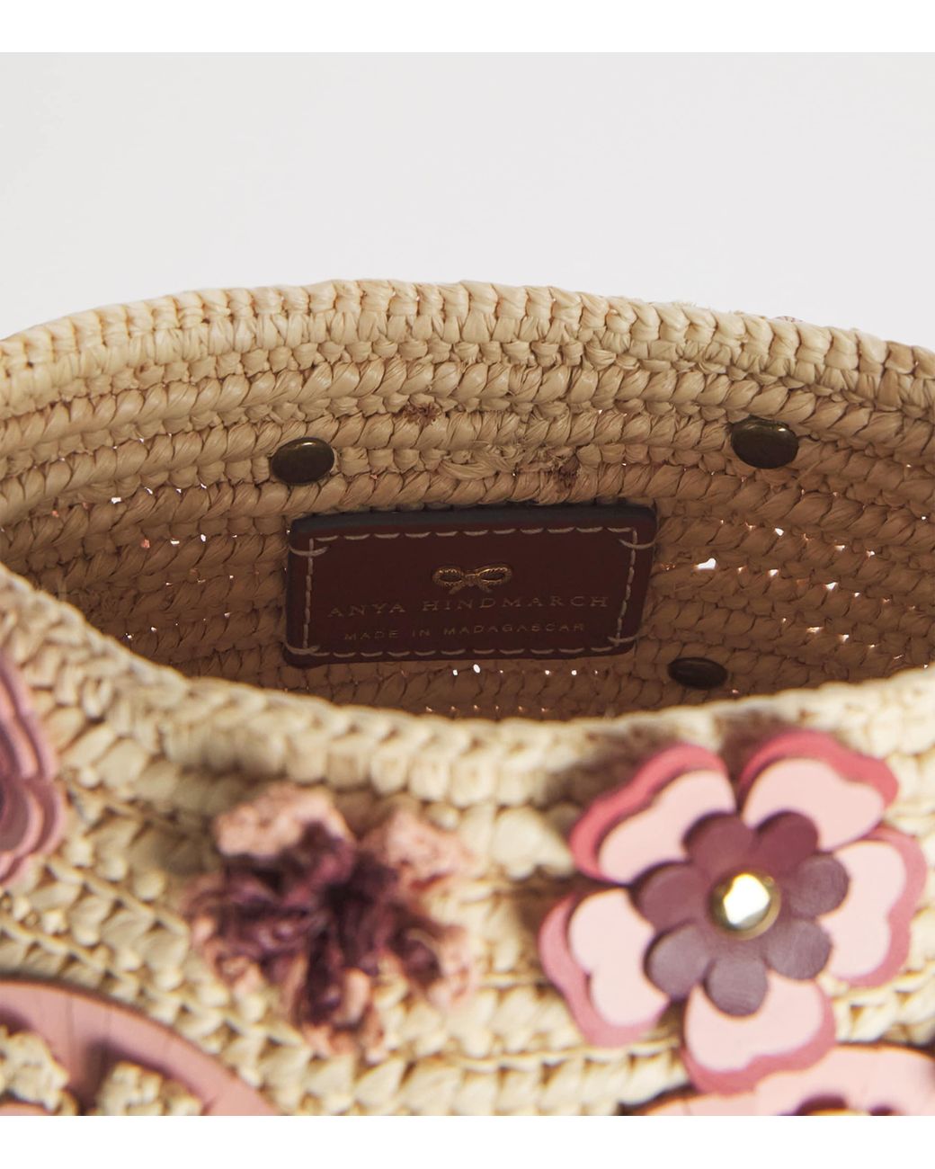 Anya Hindmarch Pink Raffia Blossom Creature Cross-Body Bag