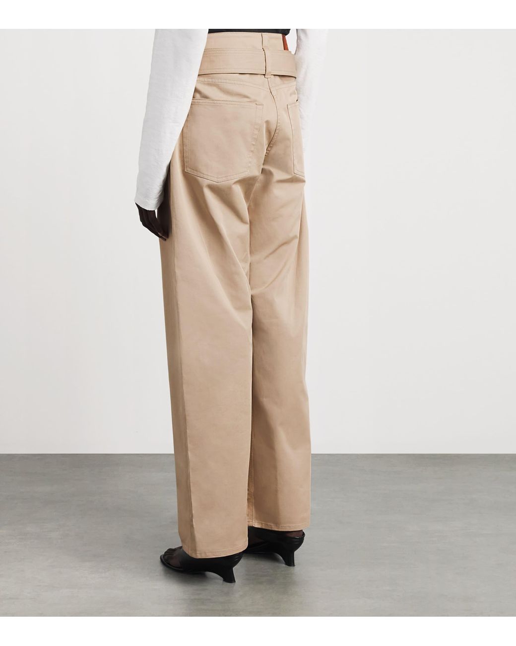 Acne Natural Cotton Belted Trousers