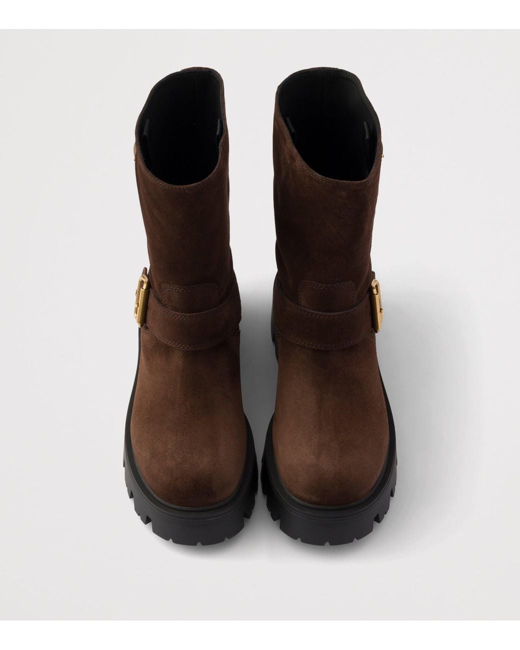 Prada Brown Suede Biker Boots