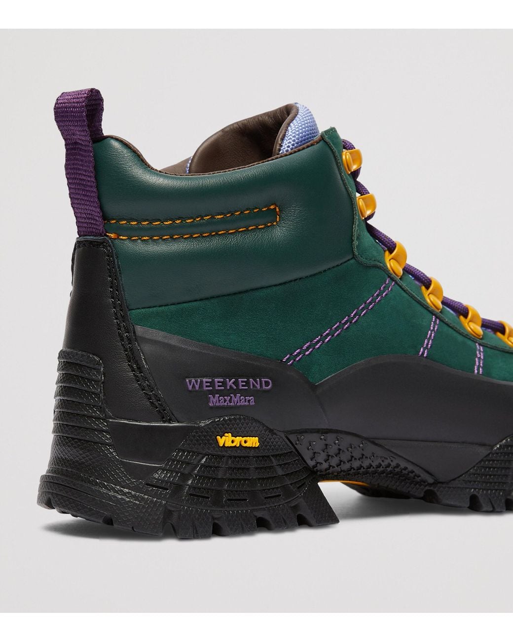 Weekend by Maxmara Green Suede Hiking Ankle Boots
