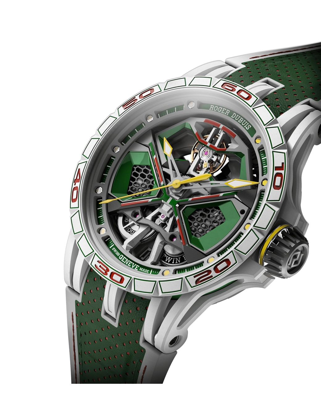 Roger Dubuis Green X Lamborghini Mcf Excalibur Spider Huracán Watch