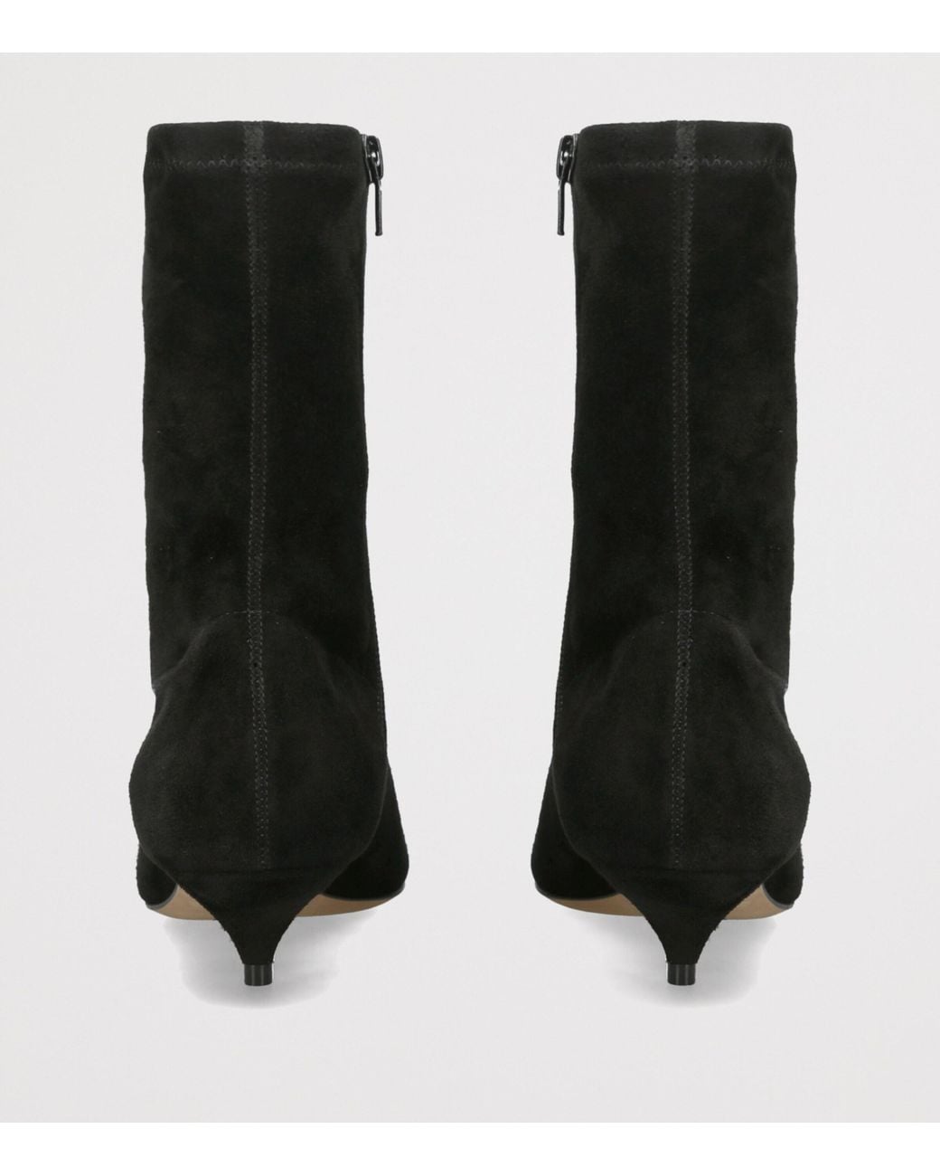 The Row Black Liisa Suede Kitten Ankle Boots 35