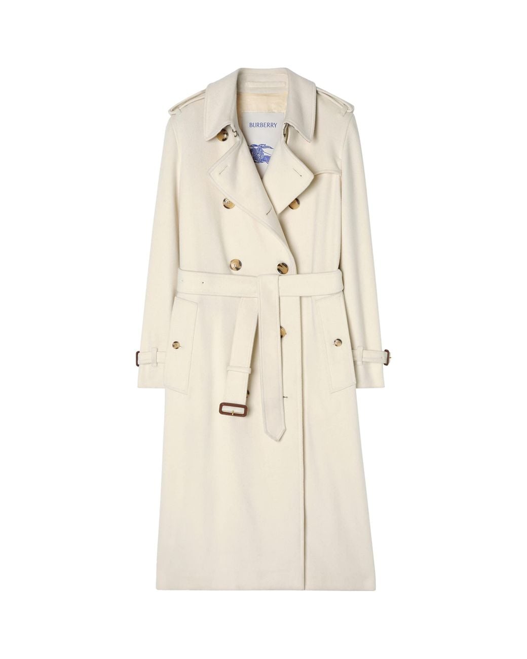 Burberry Natural Cashmere Long Kensington Trench Coat