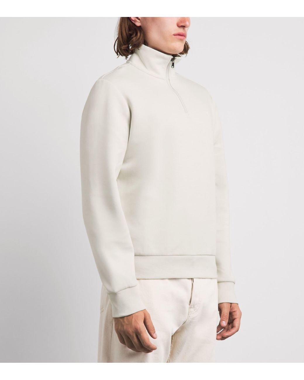 Polo Ralph Lauren White Polo Pony Quarter-Zip Sweatshirt for men