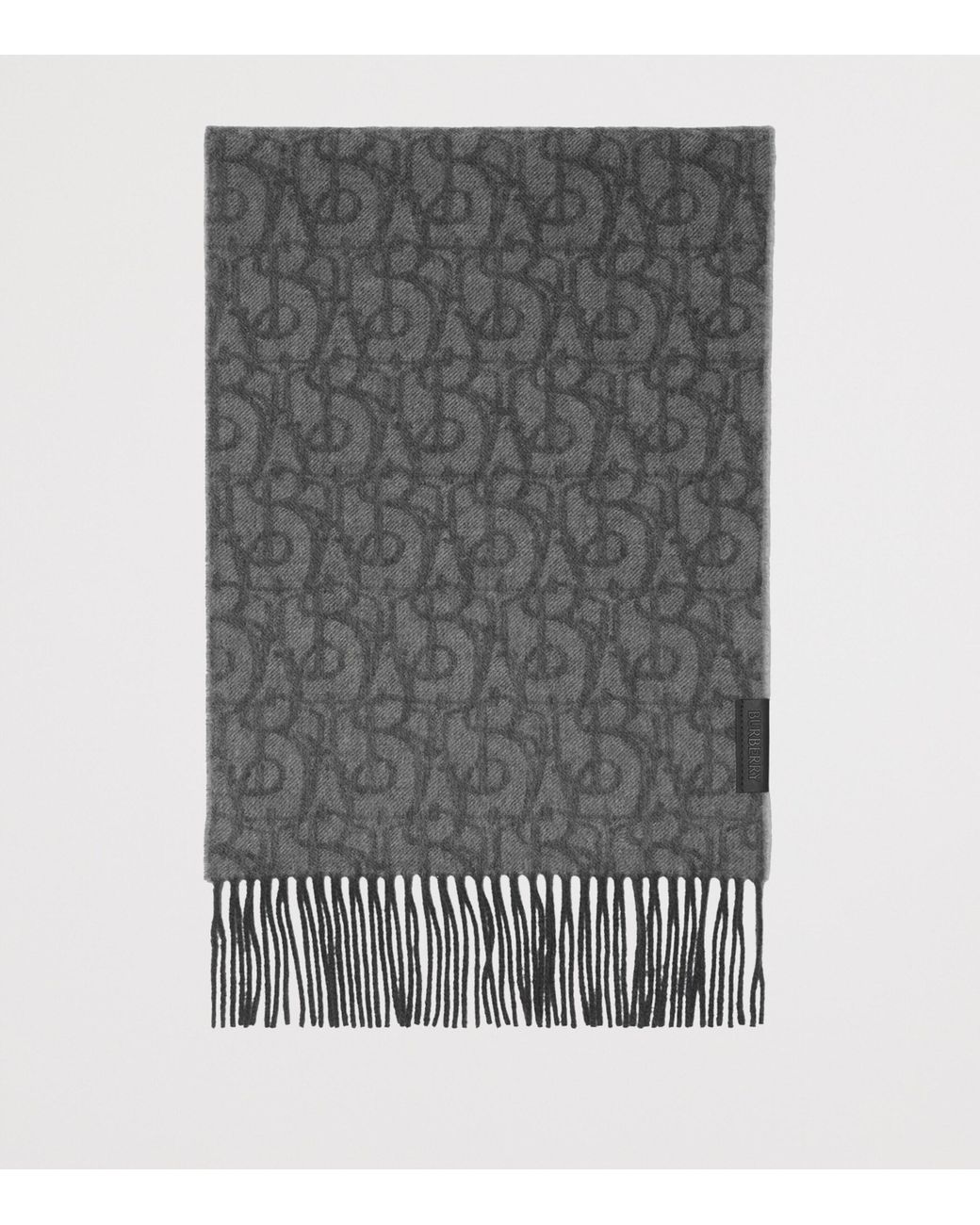 Burberry Gray Cashmere B Charm Scarf
