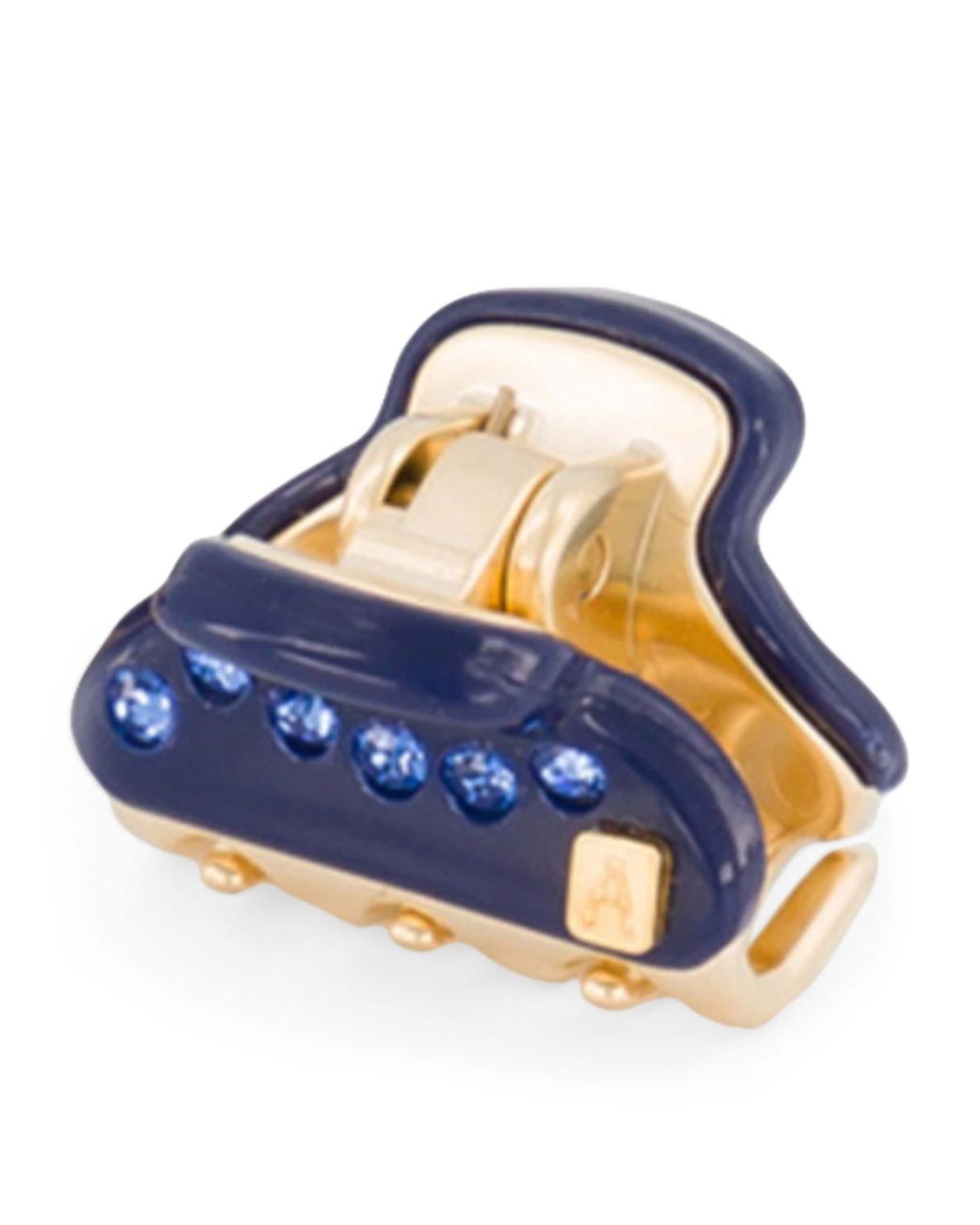 Alexandre De Paris Blue Plated Mini Claw Hair Clip