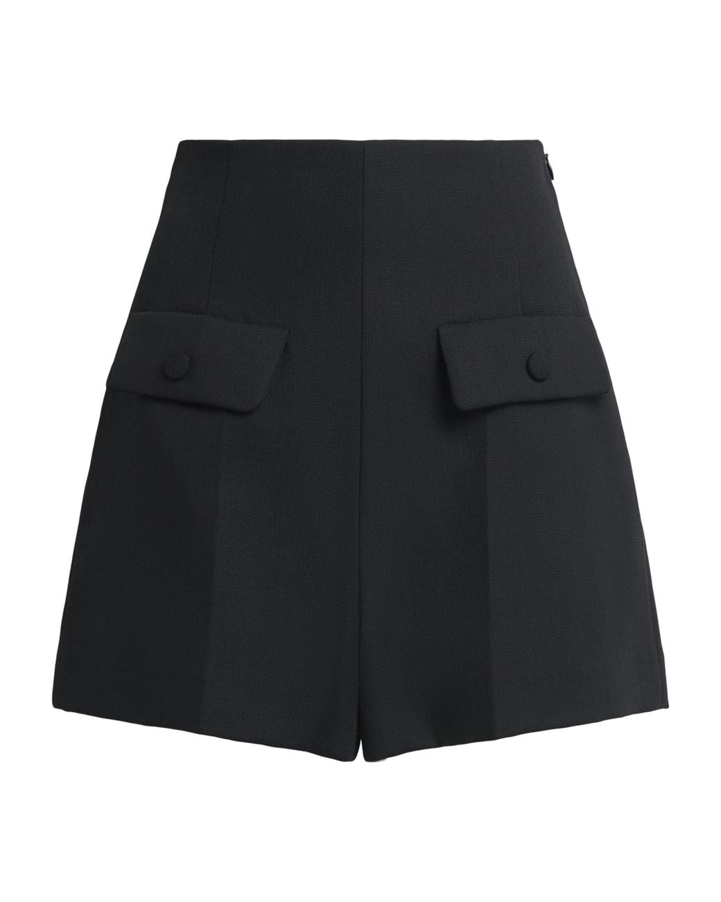 Sandro Black Wool High-Rise Shorts