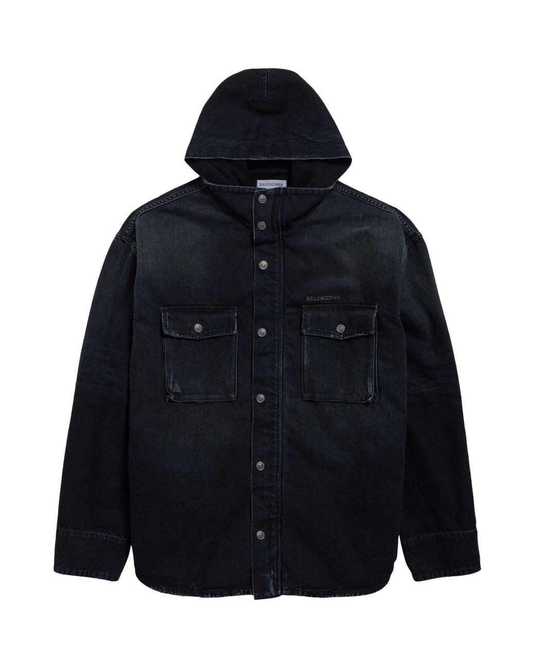 Balenciaga Blue Cargo Denim Jacket for men