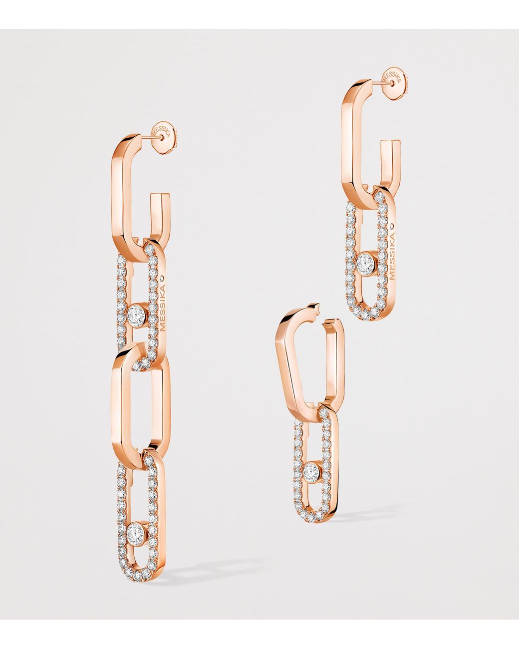 Messika White Move Link And Diamond Convertible Earrings
