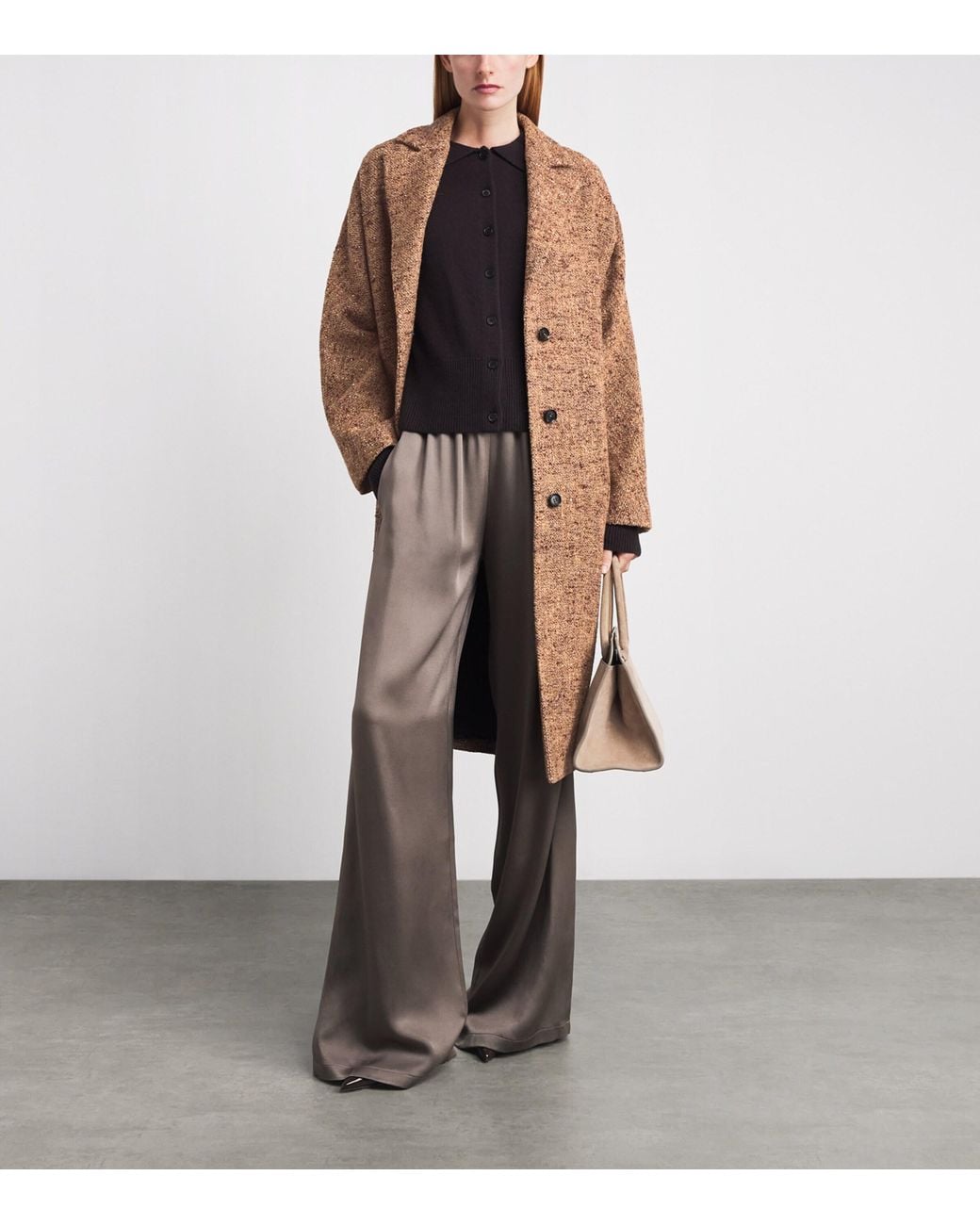 Kiton Brown Wool-Alpaca Single-Breasted Coat