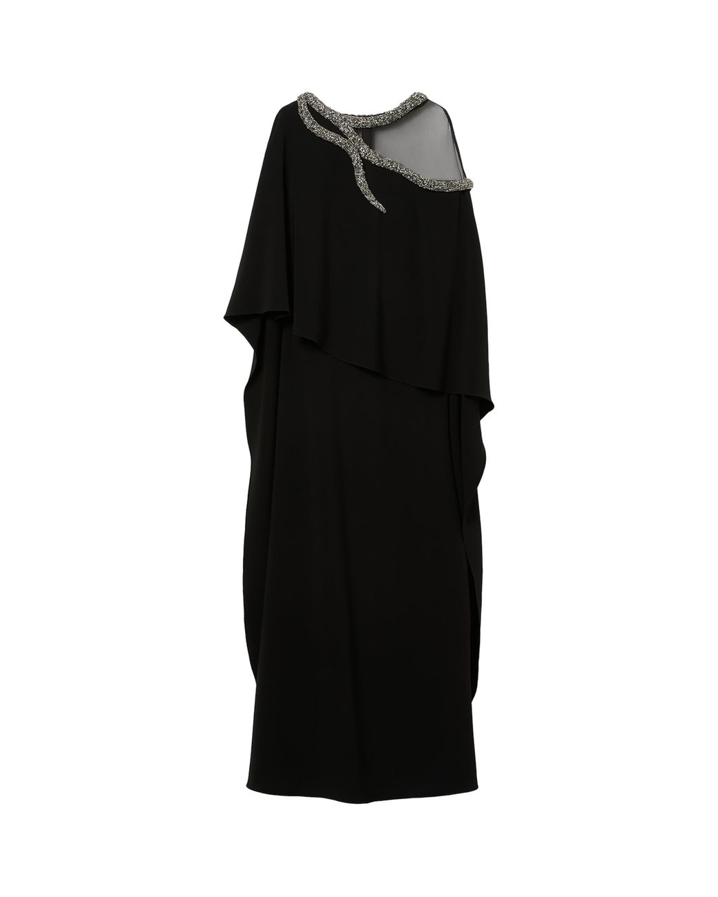 Marina Rinaldi Black X Tony Ward Embellished-Neck Maxi Dress