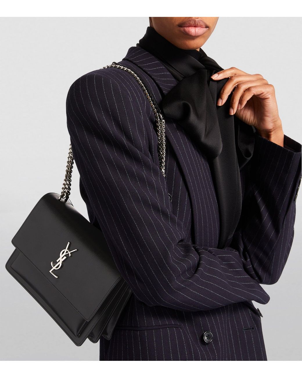 Saint Laurent Black Medium Sunset Shoulder Bag
